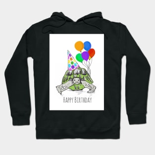 Happy Birthday Tortoise in Party Hat Hoodie